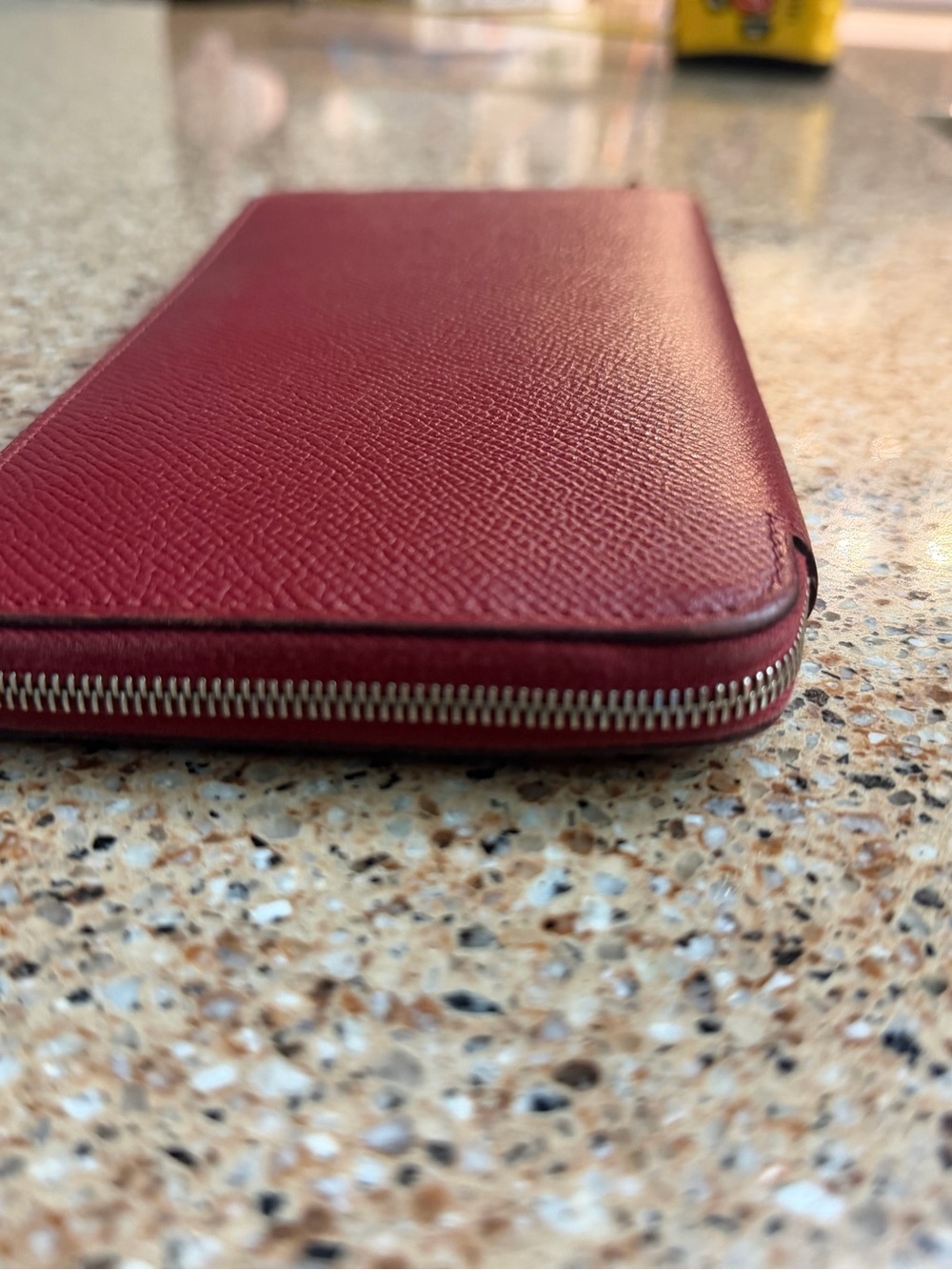 Hermes Vintage 1968 Azap Leather long zip around wallet w/ silk print - Picture 5 of 15